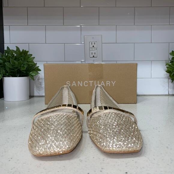 RE: Sanctuary Women’s 7 Mary Jane Ballet Flat w Cushioned Flexible Footbed, Gold - Picture 9 of 9